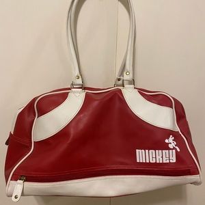 Vintage Disney Mickey Mouse red athletic bowling- esque duffel bag y2k